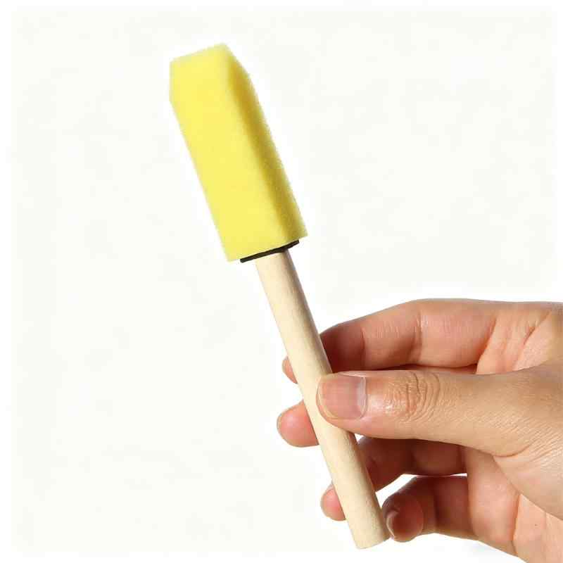 CLEAN WORLD Wooden Handle Sponge Foam Paint Brush for Painting, Staining, Varnishes, Gluing and DIY Craft Projects