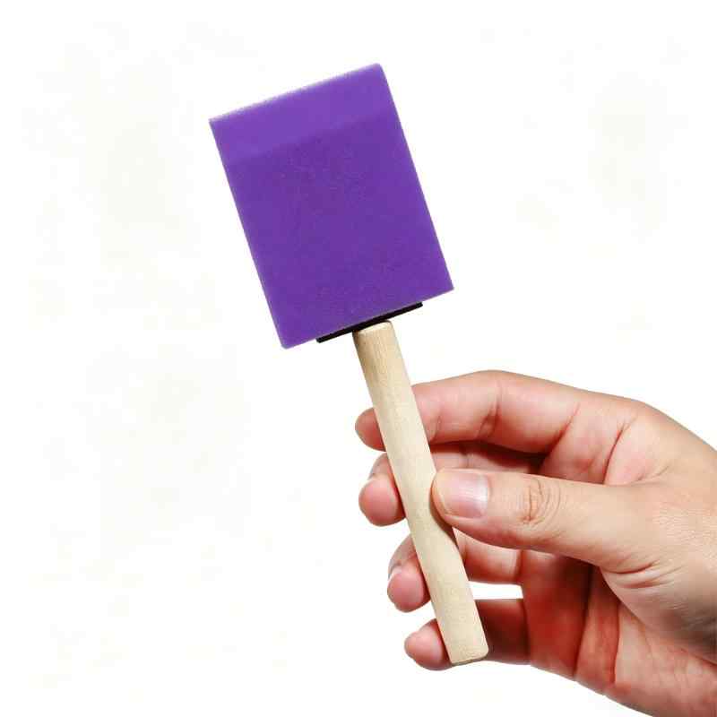 CLEAN WORLD Wooden Handle Sponge Foam Paint Brush for Painting, Staining, Varnishes, Gluing and DIY Craft Projects