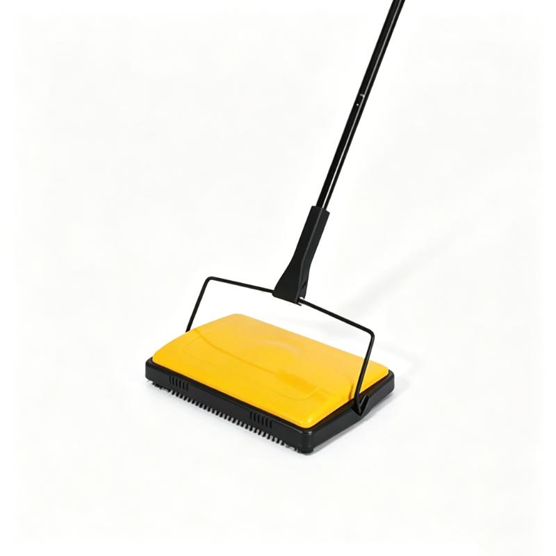 CLEAN WORLD Household Sweeper Lightweight Hand Push Carpet & Floor Brush for Home Office