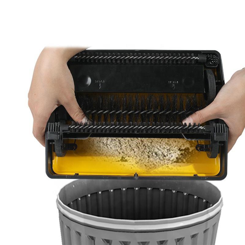 CLEAN WORLD Household Sweeper Lightweight Hand Push Carpet & Floor Brush for Home Office