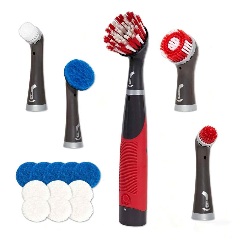 CLEAN WORLD  Household Cordless Electric Brush Kit Waterproof Rechargeable Spin Sonic Cleaning Brush Sets