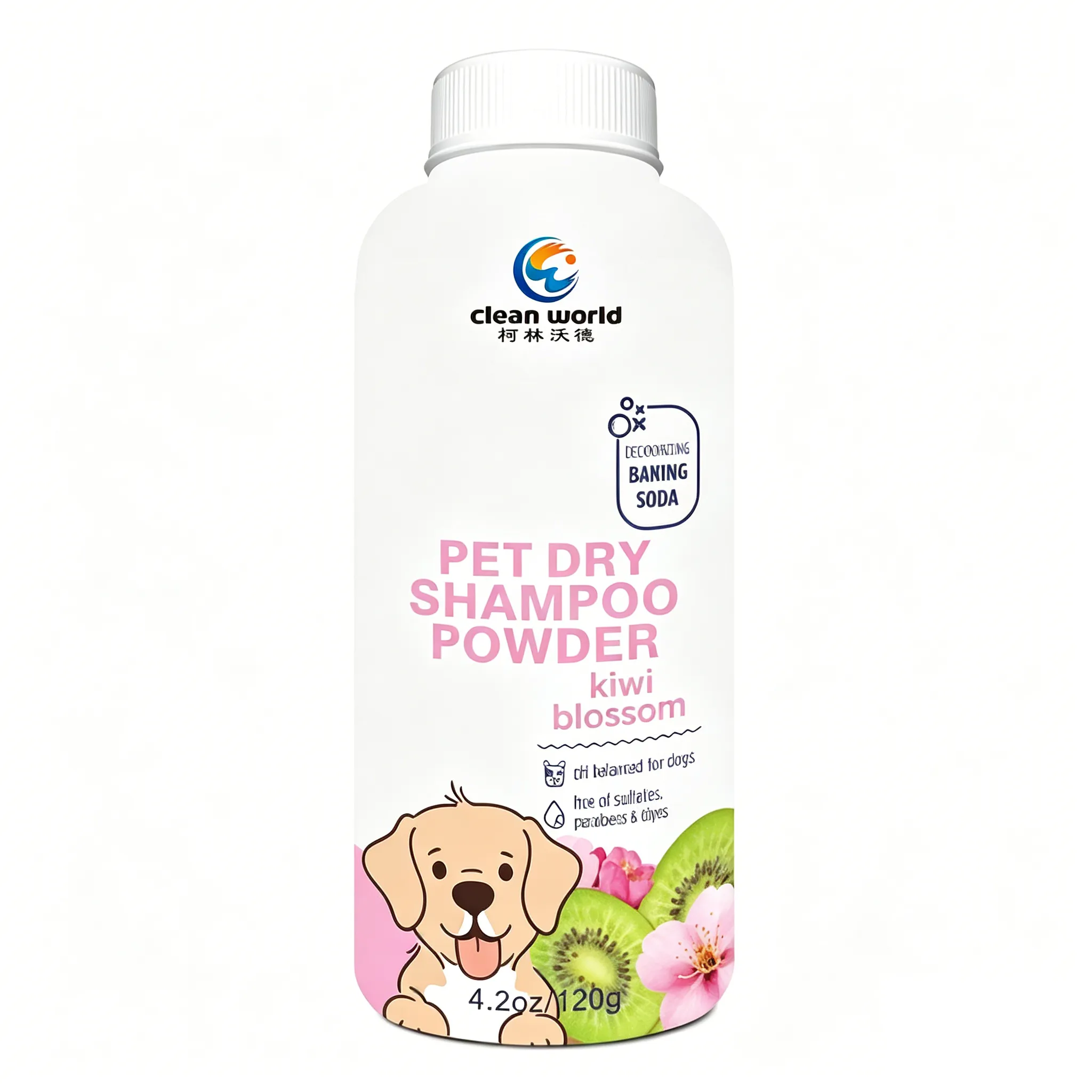 CLEAN WORLD Pet Dry Shampoo Powder（Kiwi Blossom）