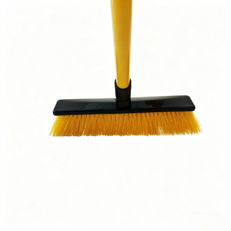 CLEAN WORLD Long Handle Stiff Bristles Heavy Duty Push Broom Outdoor Cleaning Patio Garage Deck Brush
