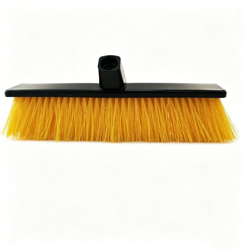 CLEAN WORLD Long Handle Stiff Bristles Heavy Duty Push Broom Outdoor Cleaning Patio Garage Deck Brush