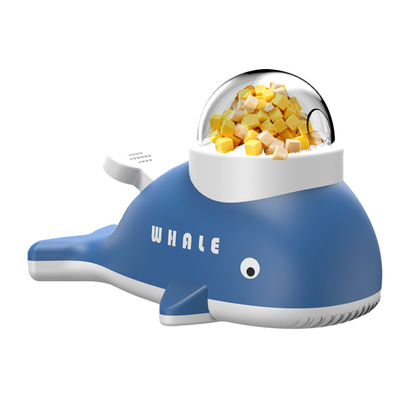 CLEAN WORLD Whale Shaped Slow Feeder Toy, Interactive Training Dispenser for Cat & Dog