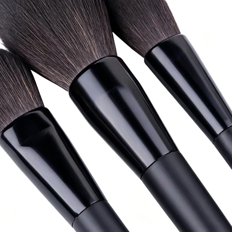 CLEAN WORLD Wholesale OEM Custom Logo 8pcs Black Makeup Brushes Set Black Foundation Loose Powder Eyeshadow Beauty Tools