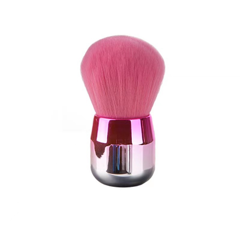 CLEAN WORLD Retractable Mushroom Round Head Powder Brush, Soft Synthetic Brush for Loose Powder, Foundation, Blush & Setting Makeup