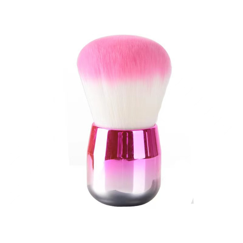 CLEAN WORLD Retractable Mushroom Round Head Powder Brush, Soft Synthetic Brush for Loose Powder, Foundation, Blush & Setting Makeup