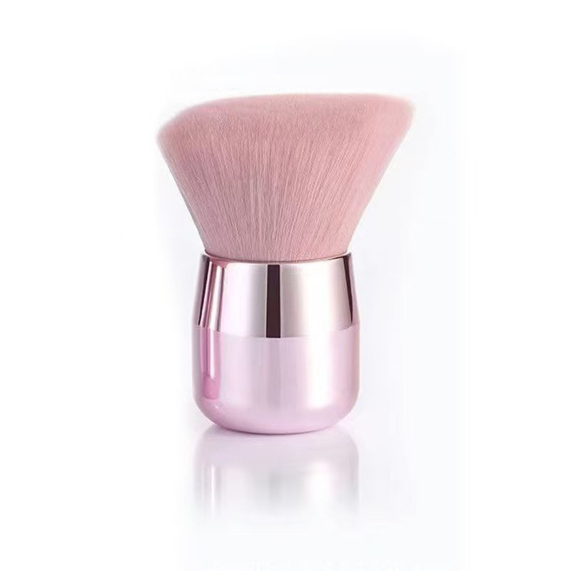 CLEAN WORLD Retractable Mushroom Round Head Powder Brush, Soft Synthetic Brush for Loose Powder, Foundation, Blush & Setting Makeup