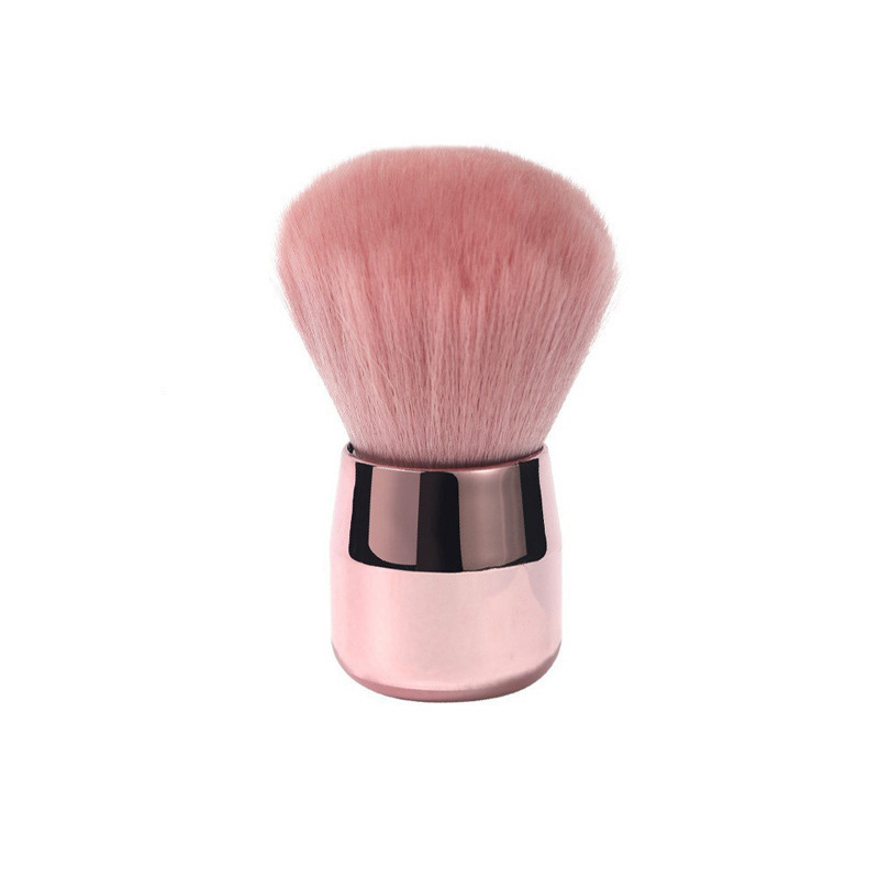 CLEAN WORLD Retractable Mushroom Round Head Powder Brush, Soft Synthetic Brush for Loose Powder, Foundation, Blush & Setting Makeup