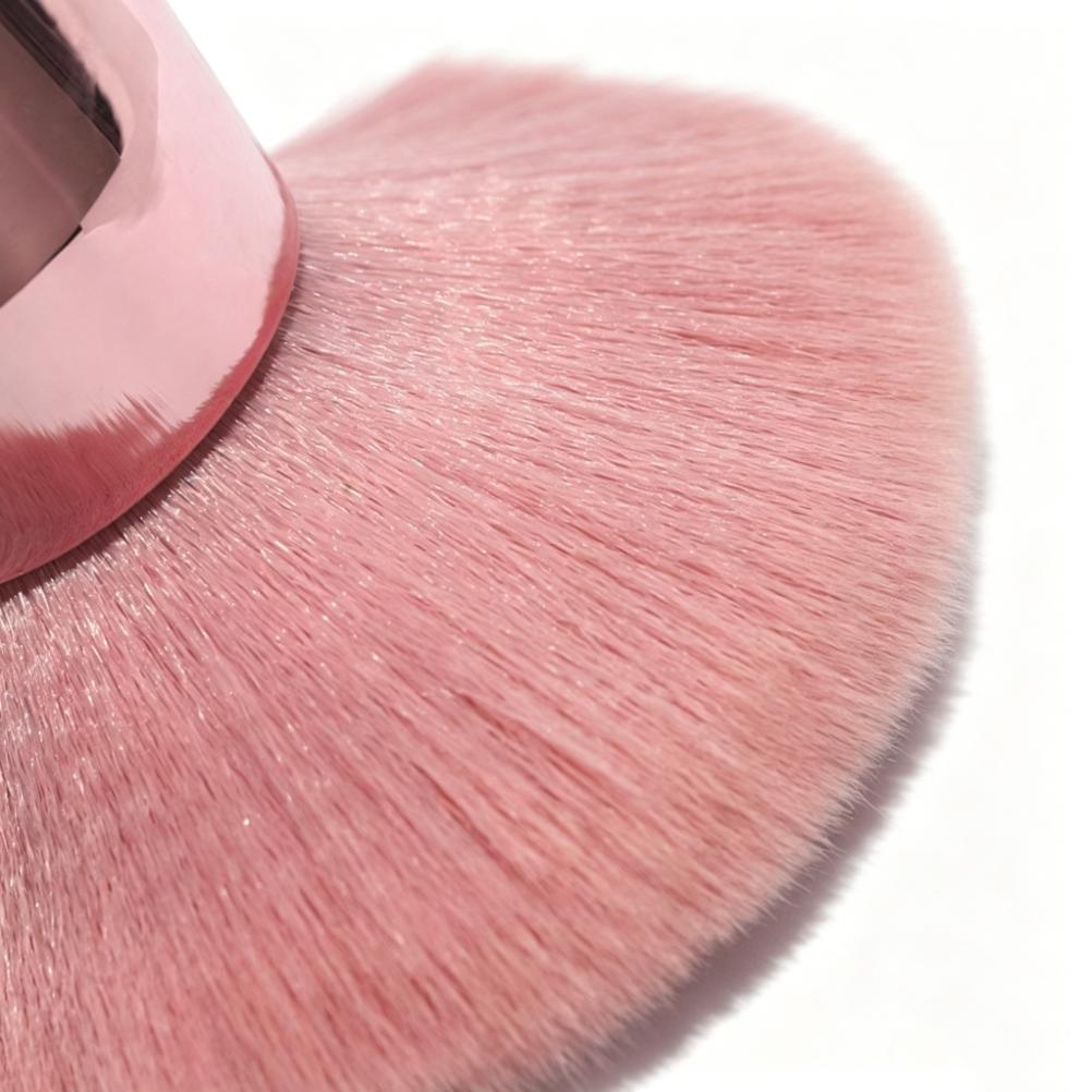 CLEAN WORLD Retractable Mushroom Round Head Powder Brush, Soft Synthetic Brush for Loose Powder, Foundation, Blush & Setting Makeup