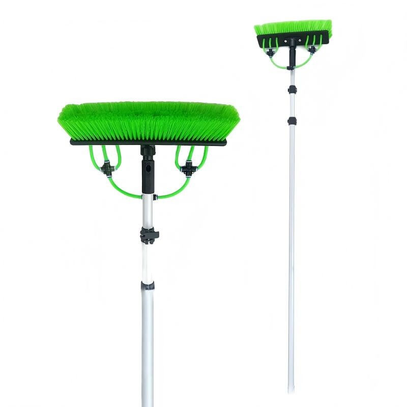 CLEAN WORLD Industrial Solar Panel Brush Telescopic Aluminum Water Fed Pole Set Metal Window Cleaning Equipment and Solar Panels Cleaning Kit Telescopic Cleaning Brush