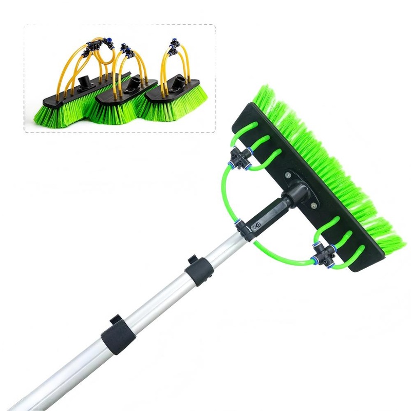 CLEAN WORLD Industrial Solar Panel Brush Telescopic Aluminum Water Fed Pole Set Metal Window Cleaning Equipment and Solar Panels Cleaning Kit Telescopic Cleaning Brush