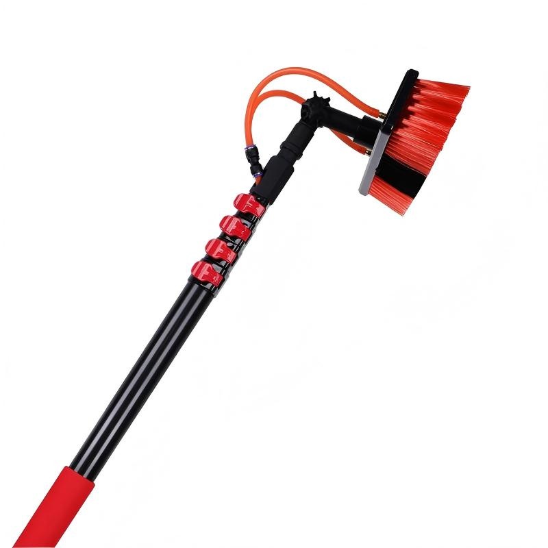 CLEAN WORLD Industrial Solar Panel Brush 4.6m Water Fed Pole Kit Adjustable Solar Panel Cleaner Tool Telescopic Pole Brush Window Cleaning Equipment