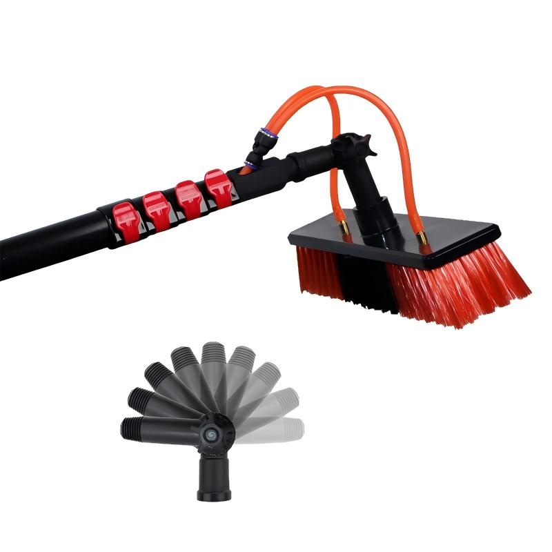 CLEAN WORLD Industrial Solar Panel Brush 4.6m Water Fed Pole Kit Adjustable Solar Panel Cleaner Tool Telescopic Pole Brush Window Cleaning Equipment