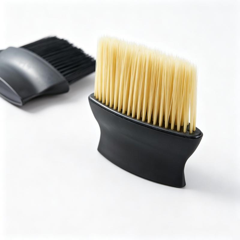 CLEAN WORLD 2-in-1 Dual-Use Brush, Car Air Vent Detailing Brush and Barber Hair Sweeping Brush, Soft Bristles for Auto & Salon