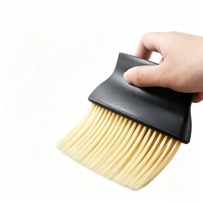 CLEAN WORLD 2-in-1 Dual-Use Brush, Car Air Vent Detailing Brush and Barber Hair Sweeping Brush, Soft Bristles for Auto & Salon
