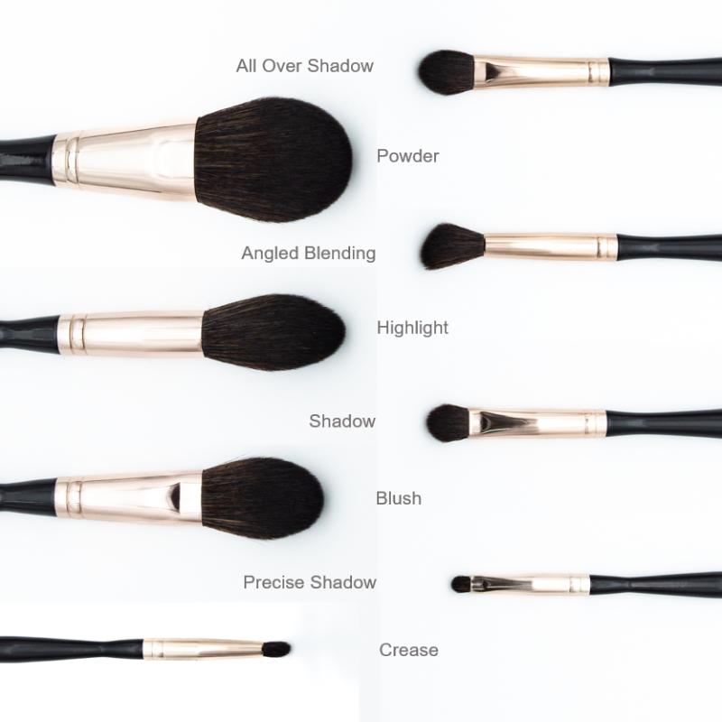 CLEAN WORLD Hot Sale 8 Pcs Eye Detail Makeup Brush Set with Soft Bristle, Contour & Loose Powder Beauty Tools