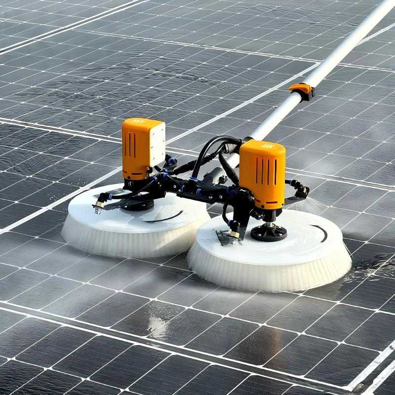 CLEAN WORLD Industrial Solar Panel Brush Solar Panels Cleaner Machine Robot Double Head Solar Panel Cleaning Brush