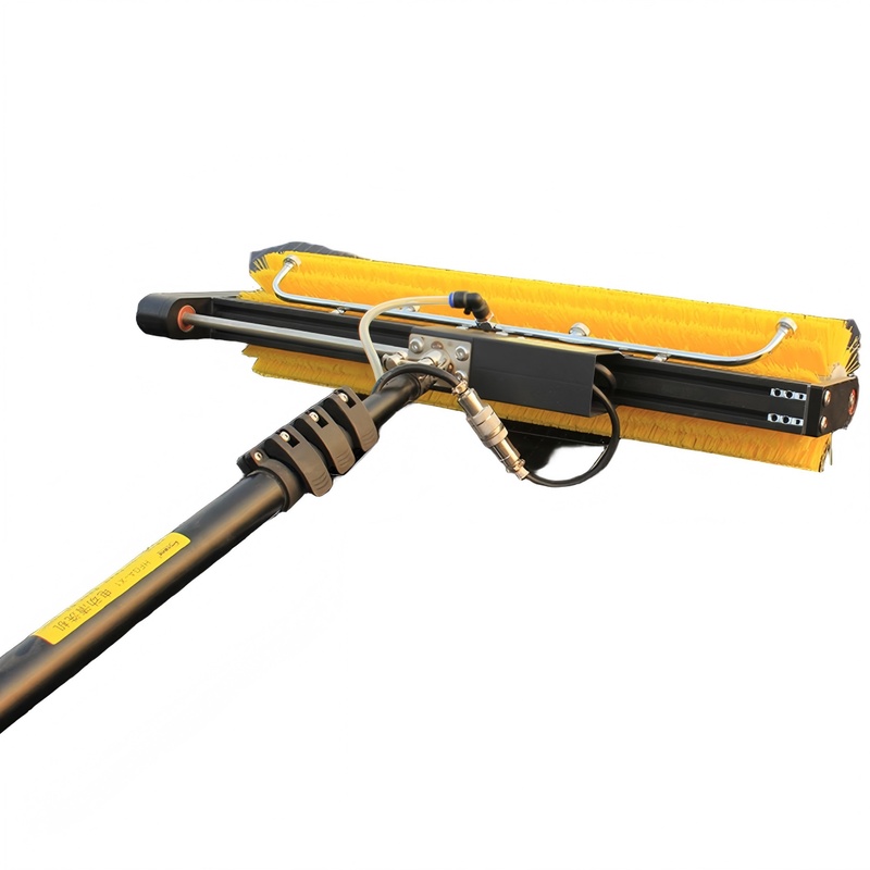 CLEAN WORLD Industrial Solar Panel Brush Automatic Rolling PV Solar Module Panel Cleaning Robot Machine Photovoltaic Equipment with Plastic Solar Panel Cleaning Brush