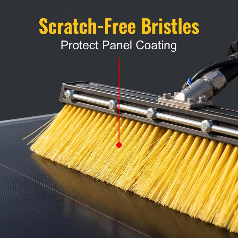 CLEAN WORLD Industrial Solar Panel Brush Automatic Rolling PV Solar Module Panel Cleaning Robot Machine Photovoltaic Equipment with Plastic Solar Panel Cleaning Brush