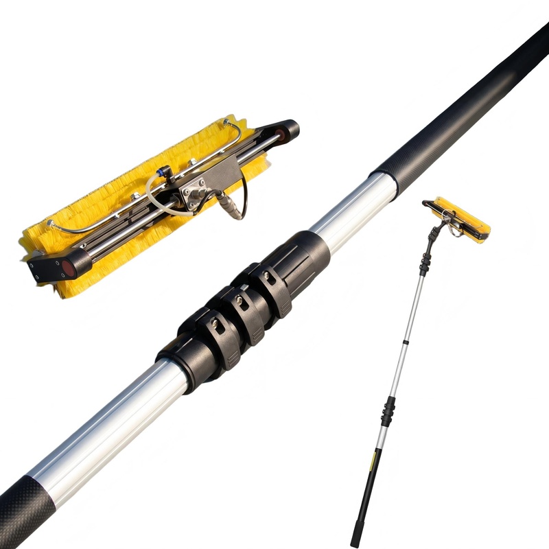 CLEAN WORLD Industrial Solar Panel Brush Automatic Rolling PV Solar Module Panel Cleaning Robot Machine Photovoltaic Equipment with Plastic Solar Panel Cleaning Brush