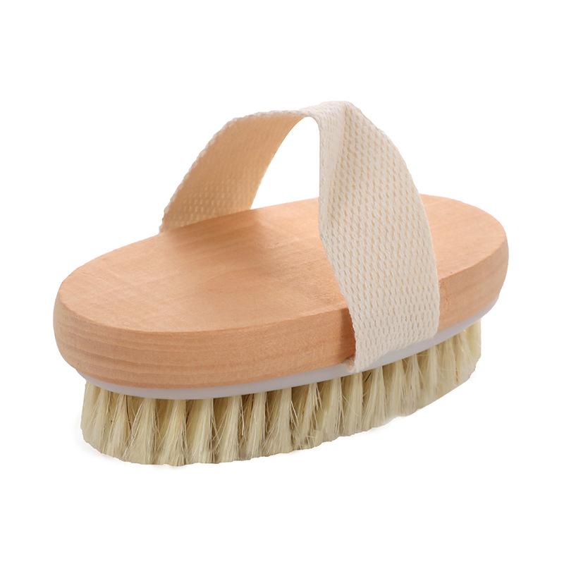 CLEAN WORLD Bamboo Bath Brush, Long-Handle Back Scrubber Shower Brush, Soft Bristle Dry Body Brush for Exfoliating, Skin Care & Deep Cleansing
