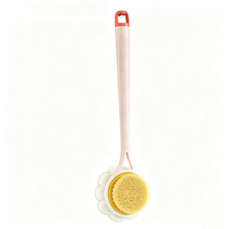 CLEAN WORLD New Back Scrubber Bath Brush, Long Handle Soft Bristle Shower Brush for Deep Cleaning