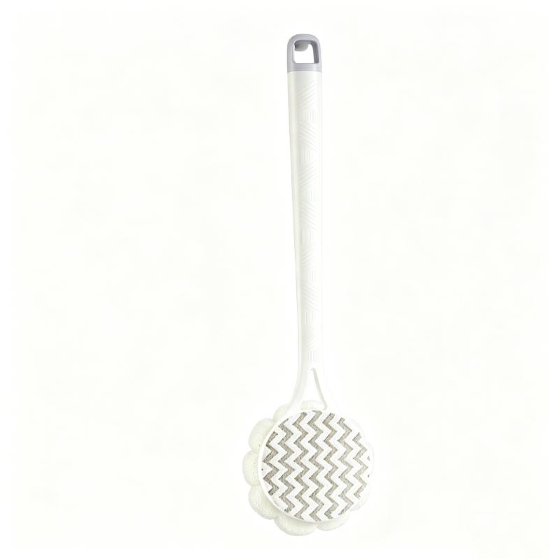 CLEAN WORLD New Back Scrubber Bath Brush, Long Handle Soft Bristle Shower Brush for Deep Cleaning