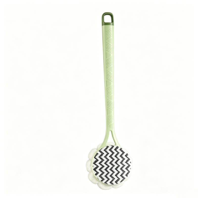 CLEAN WORLD New Back Scrubber Bath Brush, Long Handle Soft Bristle Shower Brush for Deep Cleaning