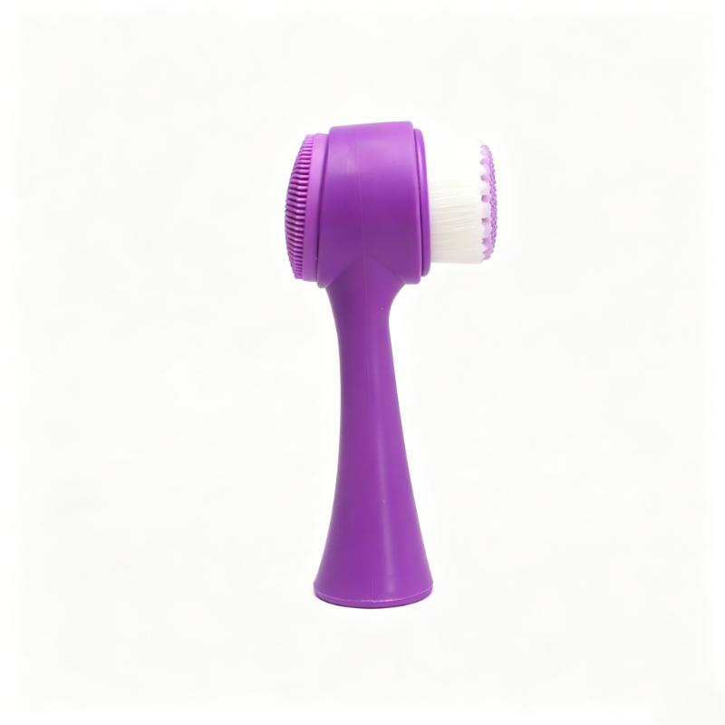 CLEAN WORLD Silicone Facial Cleansing Brush, Dual-Sided Soft Face Brush for Deep Pore Cleansing, Blackhead Removal & Skin Massage