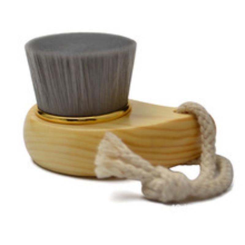 CLEAN WORLD Soft Bristle Facial Cleaning Brush, Manual Makeup Remover Face Cleanser Brush with Wooden Handle, Bamboo Charcoal Cosmetic Brush