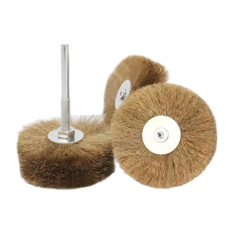 CLEAN WORLD Industrial Deburring Brush T-Shape Brass Wire Wheel Brush with 1/4\" Shank for Drill Customized OEM Metal Surface Cleaning Deburring Rust Removal Polishing