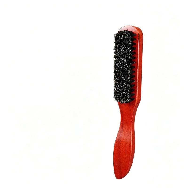 CLEAN WORLD Wholesale Men's Wooden Boar Bristle Brush, Oil Head & Beard Styling Comb for Barbershop & Daily Use