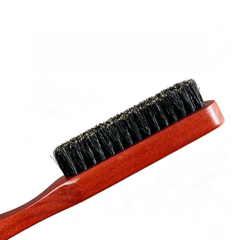 CLEAN WORLD Wholesale Men's Wooden Boar Bristle Brush, Oil Head & Beard Styling Comb for Barbershop & Daily Use