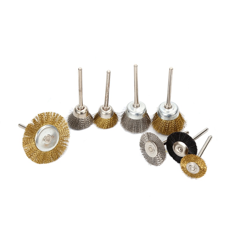 CLEAN WORLD Industrial Polishing Brush 25mm Steel Wire Polishing Brush 10pcs Set Mini Drill Tools Deburring Industrial Grade ISO9001 Certified 40mm Shaft 1 Bristle