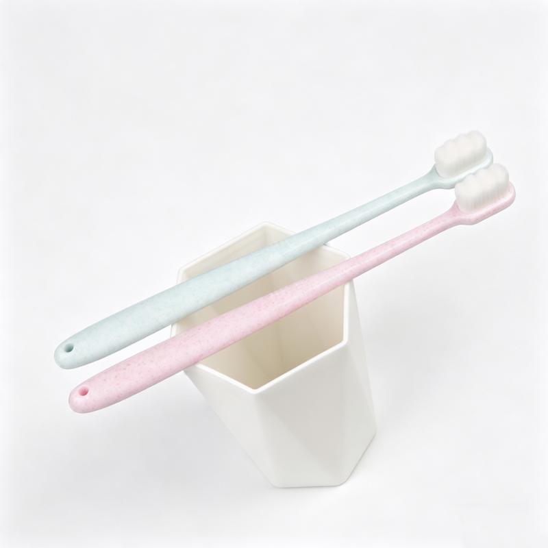 CLEAN WORLD Ultra Soft Microfiber Toothbrush, Manual Extra Soft Bristle Toothbrush for Sensitive Gums