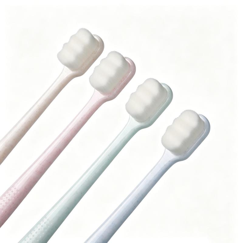 CLEAN WORLD Ultra Soft Microfiber Toothbrush, Manual Extra Soft Bristle Toothbrush for Sensitive Gums