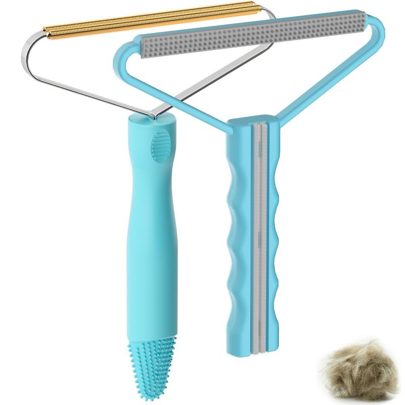 CLEAN WORLD Portable Pet Hair Remover & Lint Roller - Reusable Carpet Rake for Clothes, Furniture & Bedding