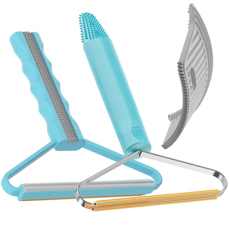 CLEAN WORLD Portable Pet Hair Remover & Lint Roller - Reusable Carpet Rake for Clothes, Furniture & Bedding