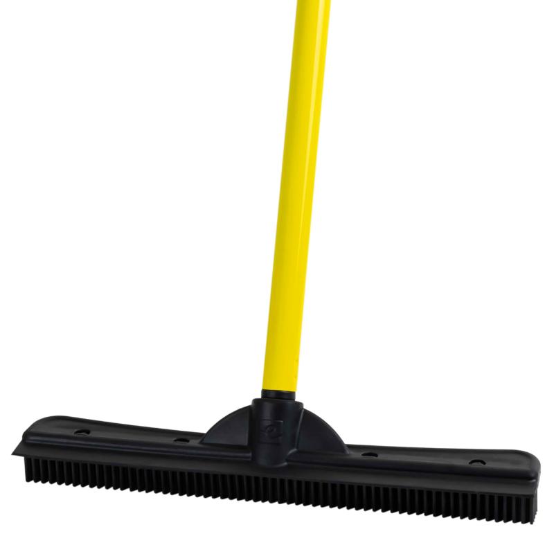 CLEAN WORLD Pet Hair Removal Rubber Broom - Sweeper & Squeegee for Dog Cat Fur, Dust, and Liquid, Works on Carpet, Floors & Stairs