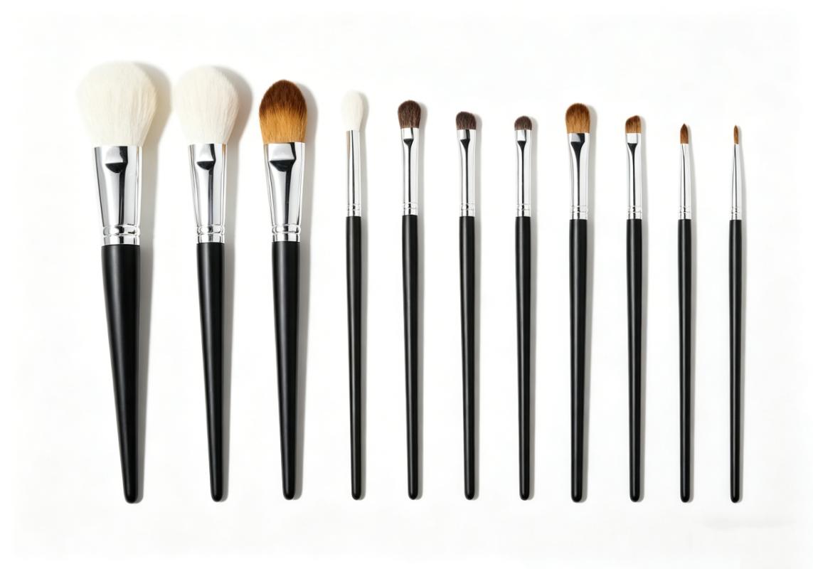 CLEAN WORLD 11 Pcs Natural Goat Hair, Pony Hair & Synthetic Hair Makeup Brush Set with Factory Wholesale