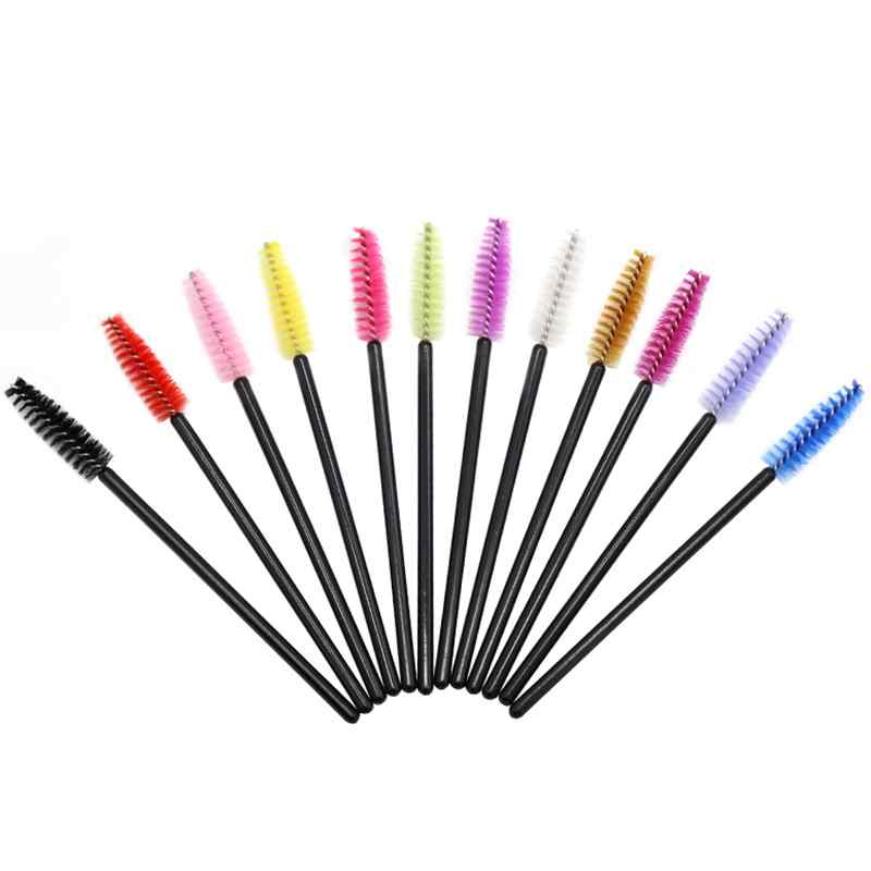 CLEAN WORLD Glitter Handle Disposable Eyelash Brushes Multicolor Eyelash Brushes with Crystal Mascara Wands