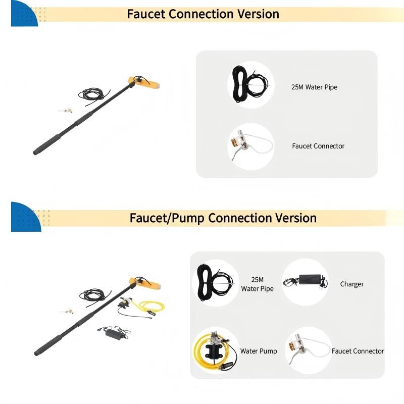 CLEAN WORLD Industrial Solar Panel Brush Solar Panel Cleaning System Tool Photovoltaic Washing Brush with Pump