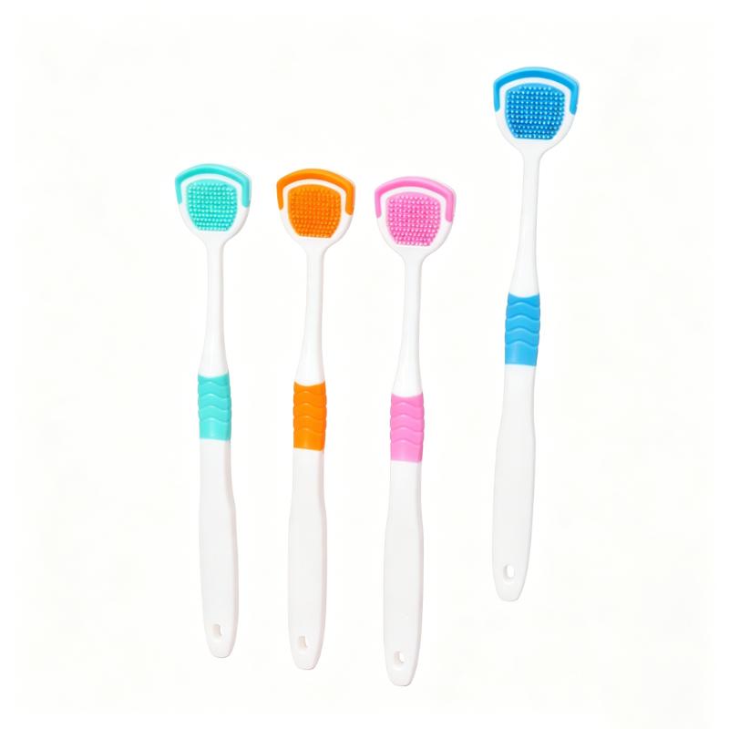 CLEAN WORLD Multifunctional Silicone Tongue Scraper, Dual-effect Tongue Coating Cleaning Brush