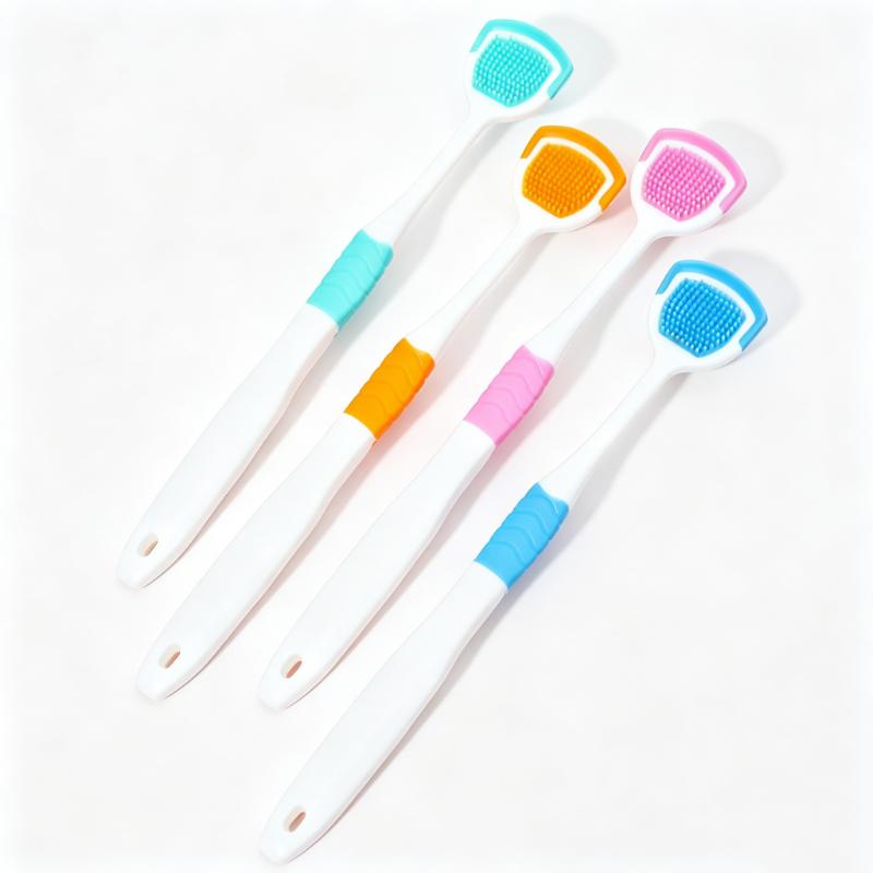 CLEAN WORLD Multifunctional Silicone Tongue Scraper, Dual-effect Tongue Coating Cleaning Brush
