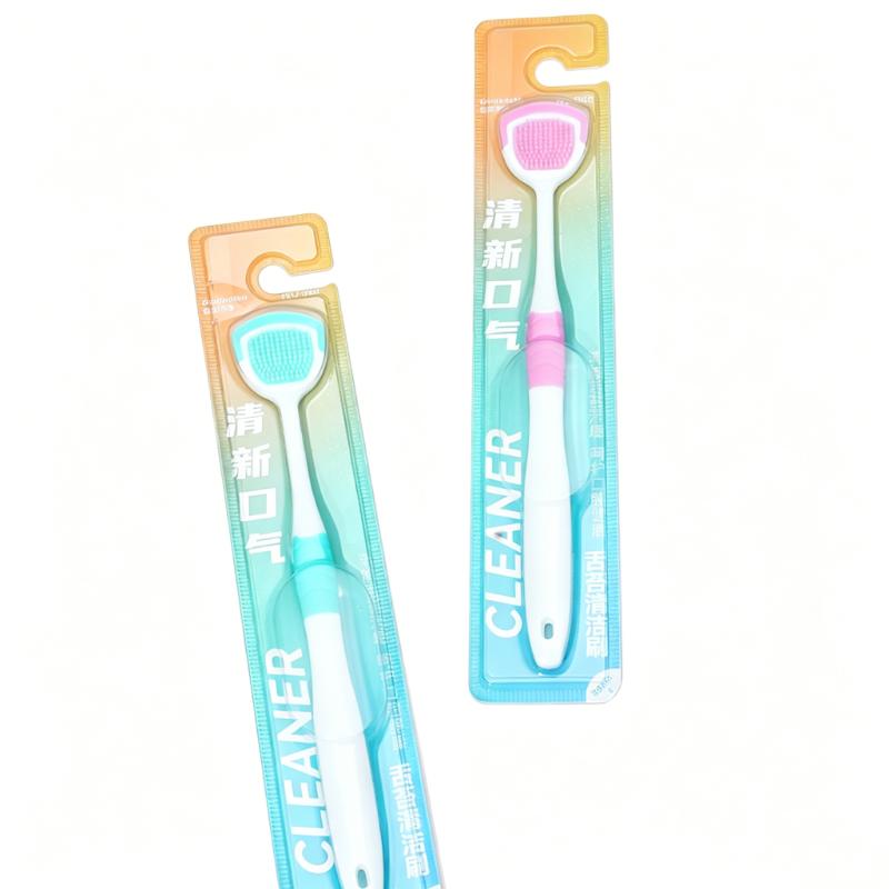 CLEAN WORLD Multifunctional Silicone Tongue Scraper, Dual-effect Tongue Coating Cleaning Brush