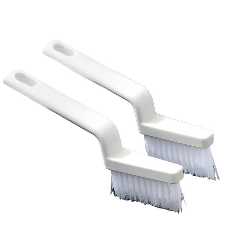 CLEAN WORLD Bathroom brush, V Shape Grout Cleaner Brush Set, 2pcs Stiff Bristle Grout Scrub Brushes for Tile Floor, Handheld for Shower, Bathroom, Kitchen and Household Cleaning