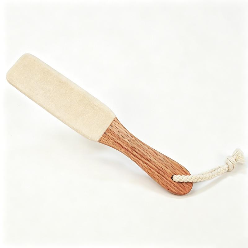 CLEAN WORLD New Trend Wooden Foot File, Double-Sided White Fused Alumina Exfoliating Foot Brush for Dead Skin & Callus Removal