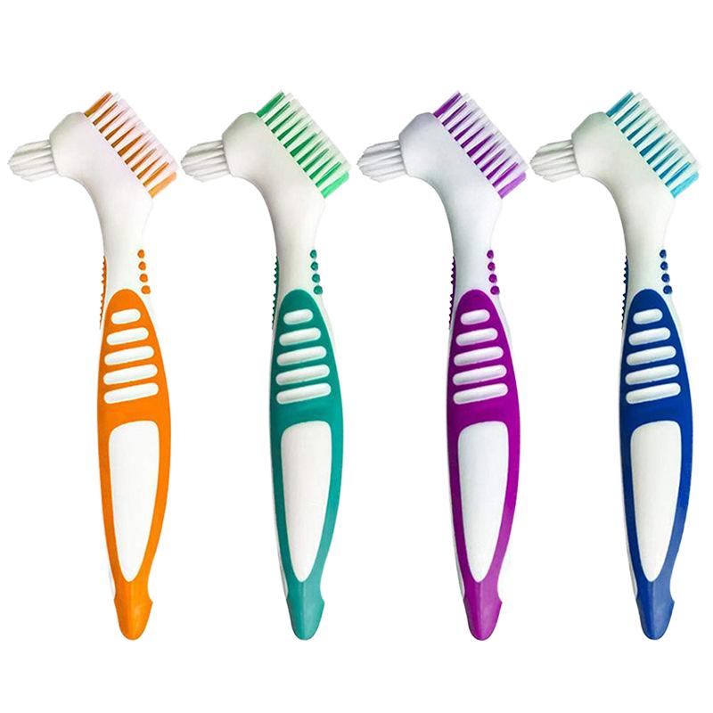 CLEAN WORLD Multi-Color Dental Appliance Cleaning Brush, Soft Bristles for Dentures & Retainers